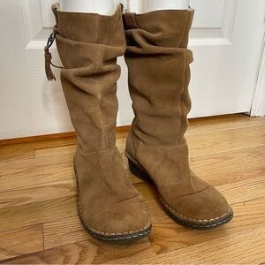 AK Sport suede faux shearling boots slouch top size 8